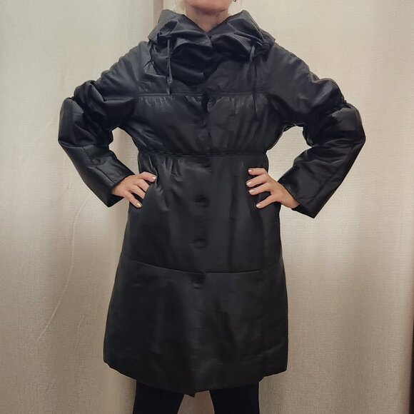 VESPUCCI SOFT LEATHER BLACK COAT OVERSIZE STYLE SIZE M - Picture 14 of 14